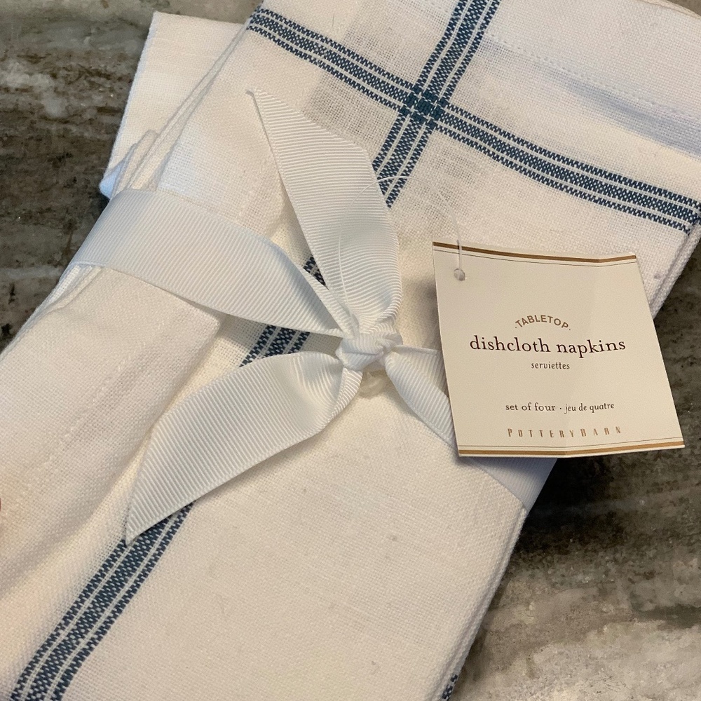 Pottery Barn Dishcloth Napkins Set of 4. NWT